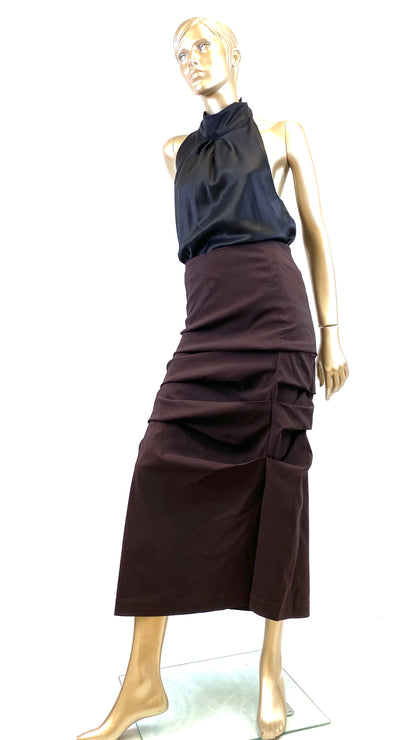 Pencil Rouged Skirt in Strech Fabric , Evening  skirt