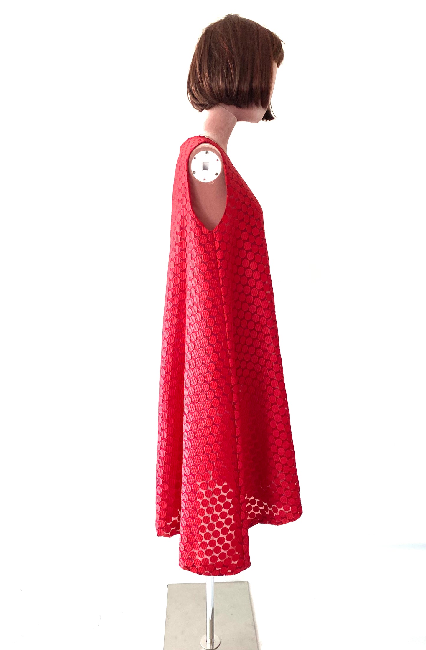 Red lace cocktail party Dress.Sleeveless dress.Doll style Dress.