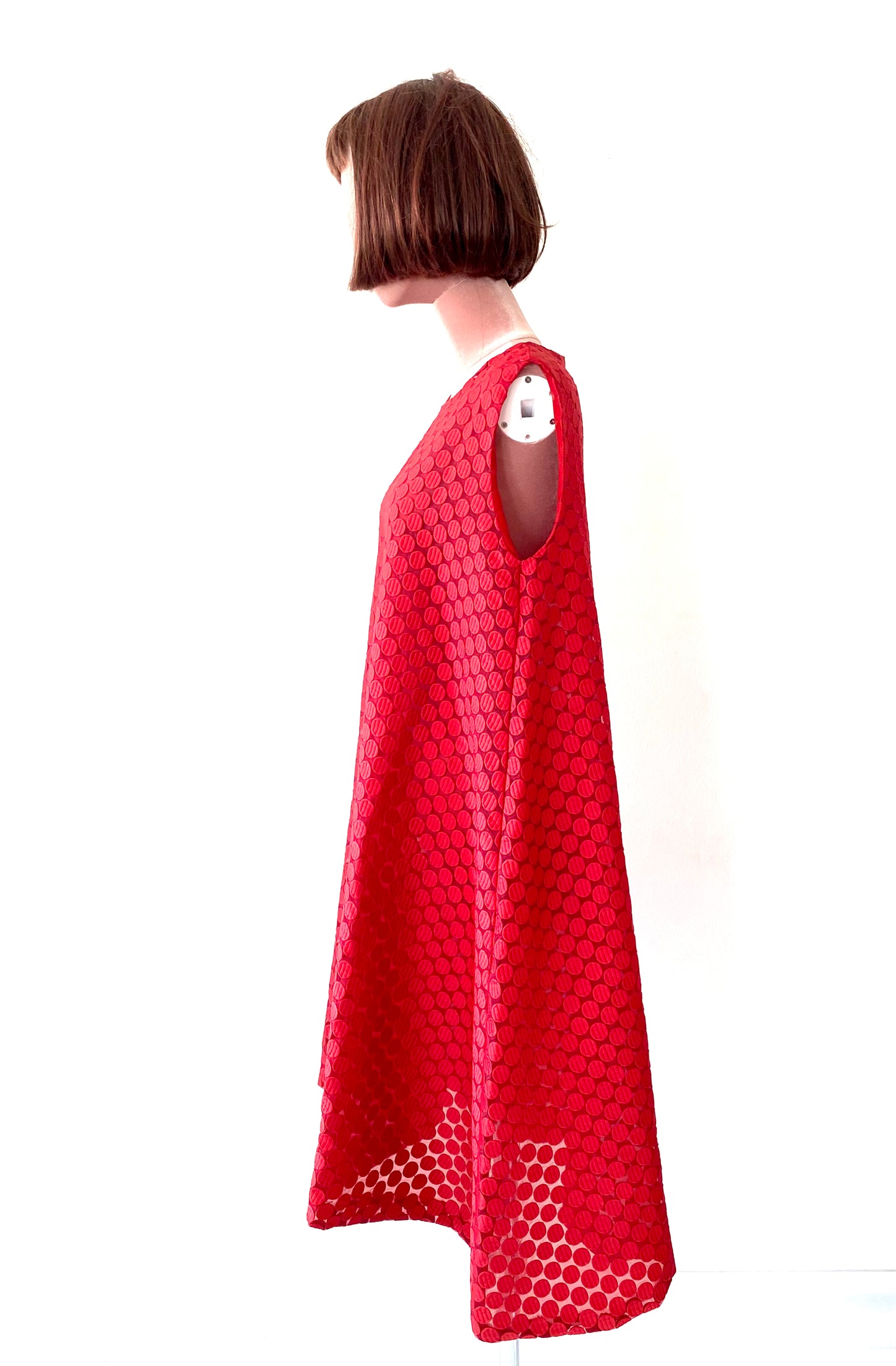 Red lace cocktail party Dress.Sleeveless dress.Doll style Dress.