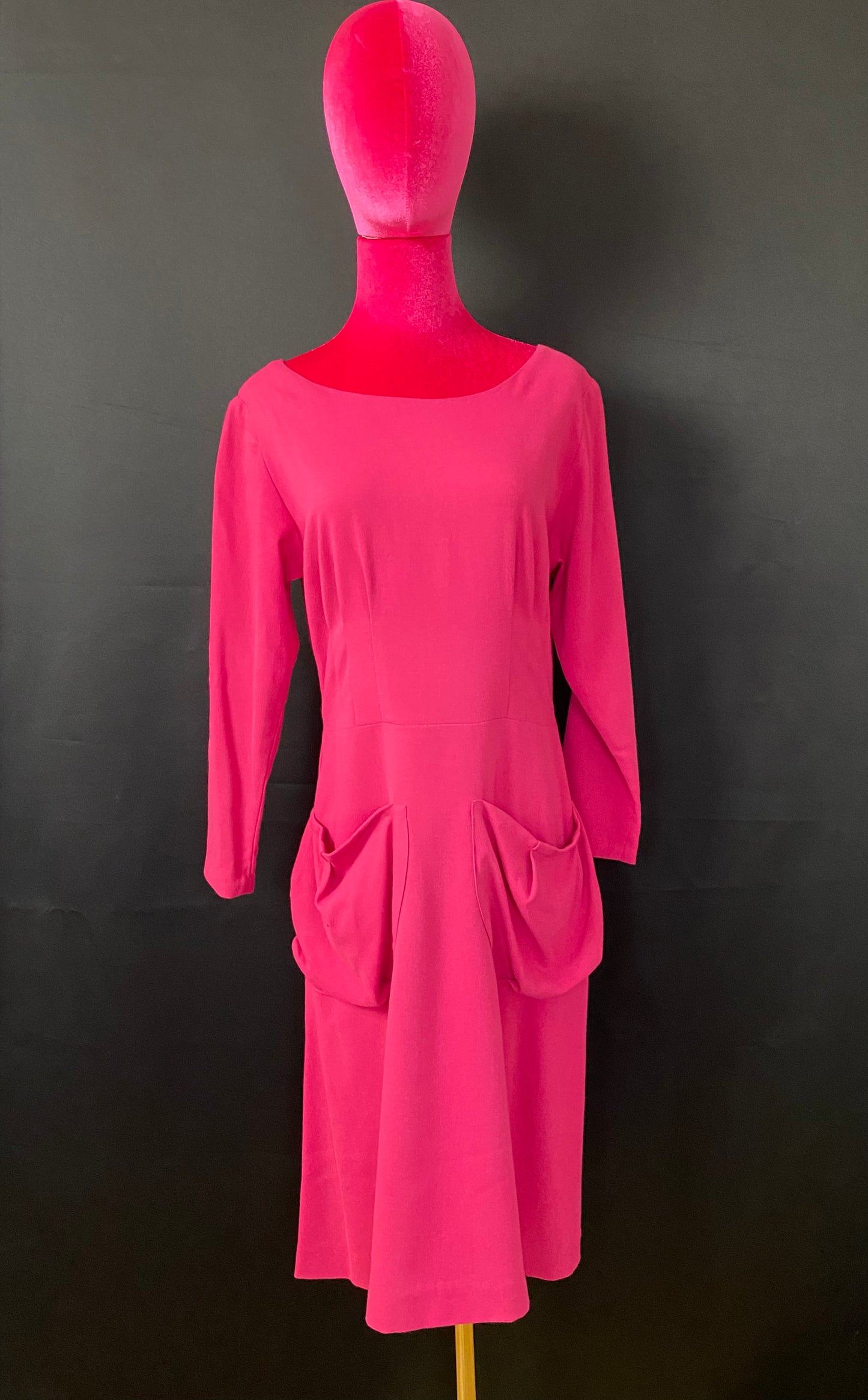 Vintage  inspired  Pink Dress with Pockets .Work Dress day dress