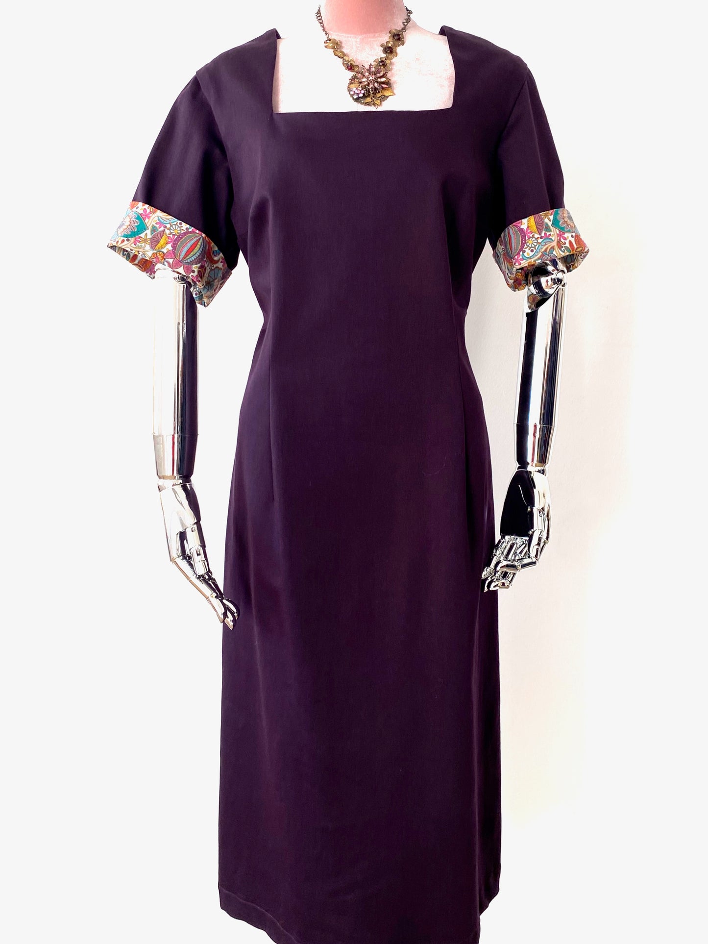 Cotton Shift Dress with Sleaves.Style Geodie.Day,Work Dress