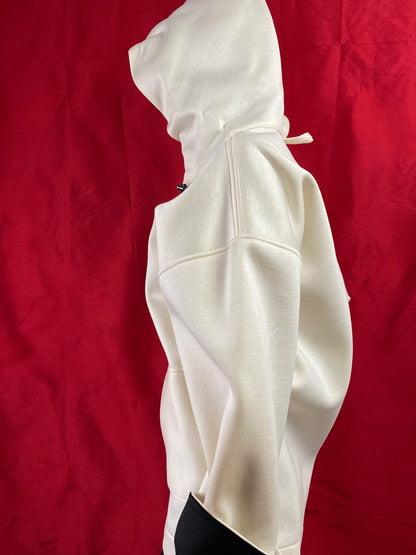 Cream hoody in Microfibre luxury  fabric/ Neoprine  fabric hoody