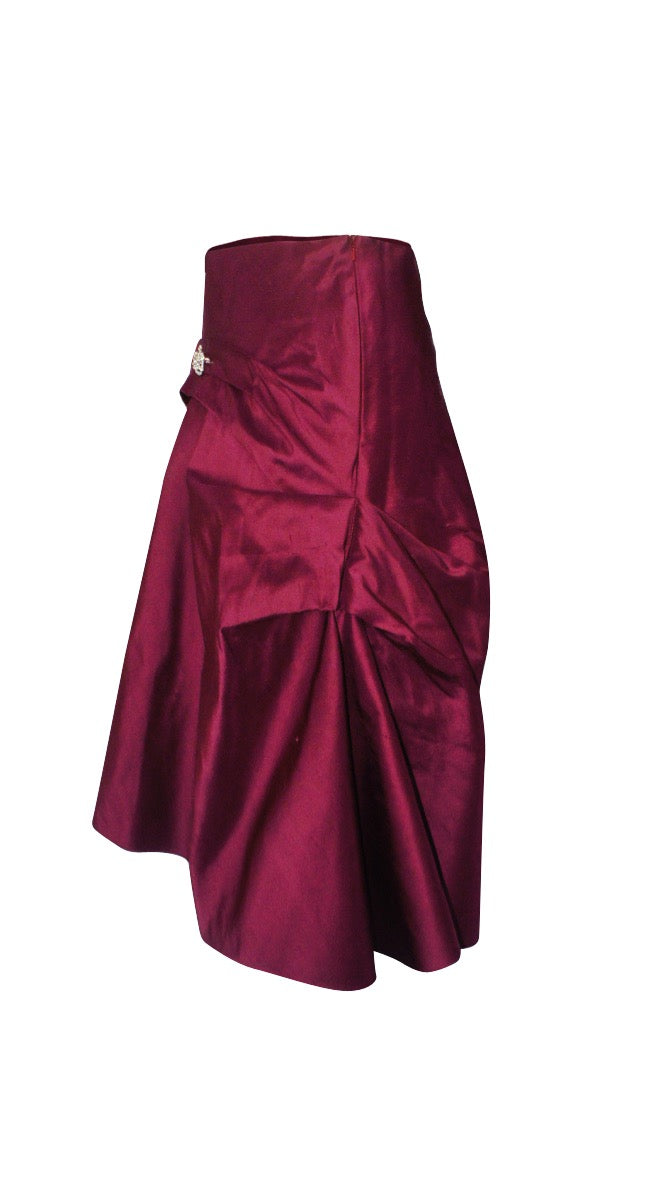 Flamenco-Flare skirt Knee Length skirt,Extravagant Silk Short skirt.Perfect party,wedding guest skirt.