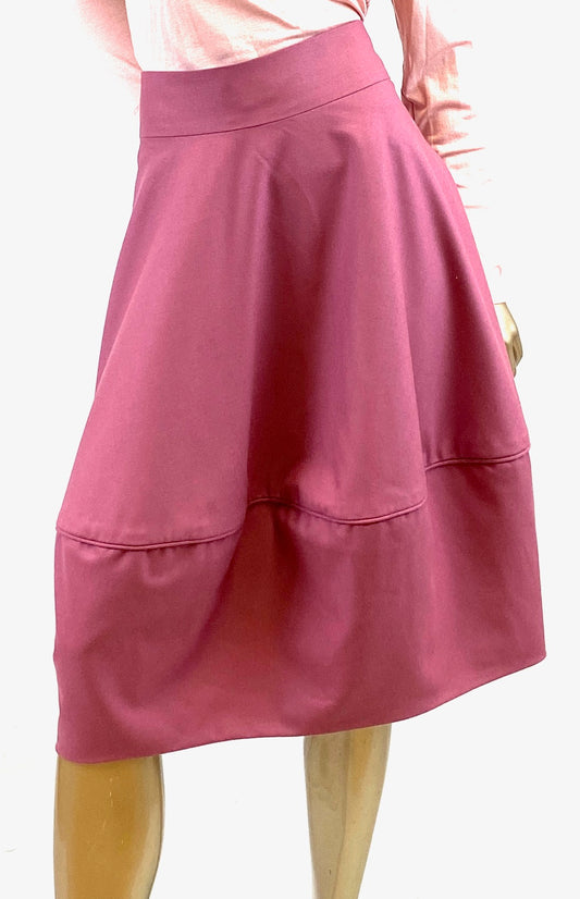 Buble /Tulip style Skirt in Soft /Dusky pink wool cashmire fabric
