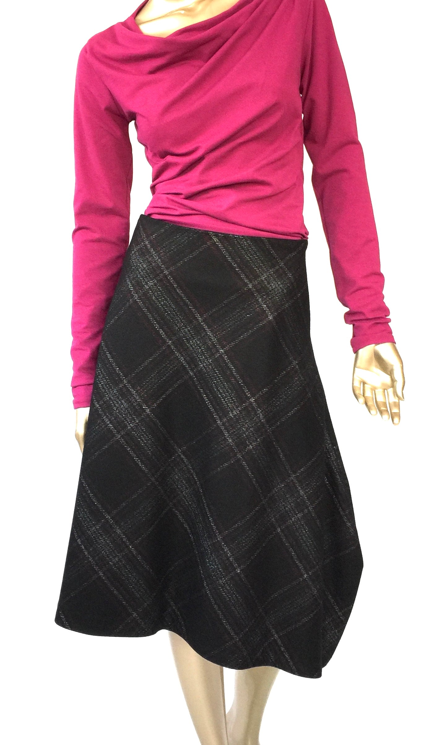 Wool check skirt .Style Atina,Winter skirt, Work skirt, office wear skirt